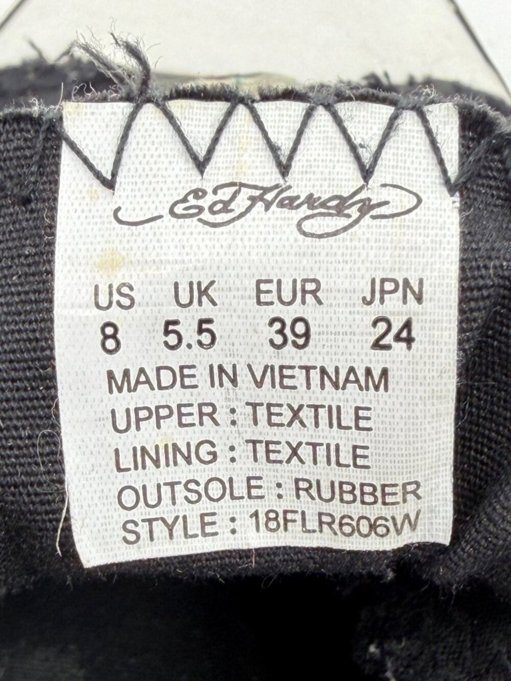 VTG Ed Hardy Black Tattoo Print Canvas Sneakers 8 | Y2K Skater Grunge Streetwear - Picture 16 of 16